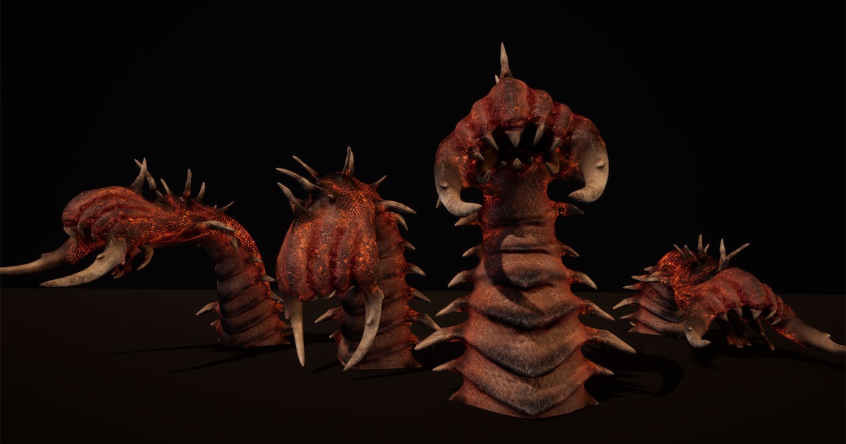 Hell demonic worm guard | 3D Creatures | Unity Asset Store
