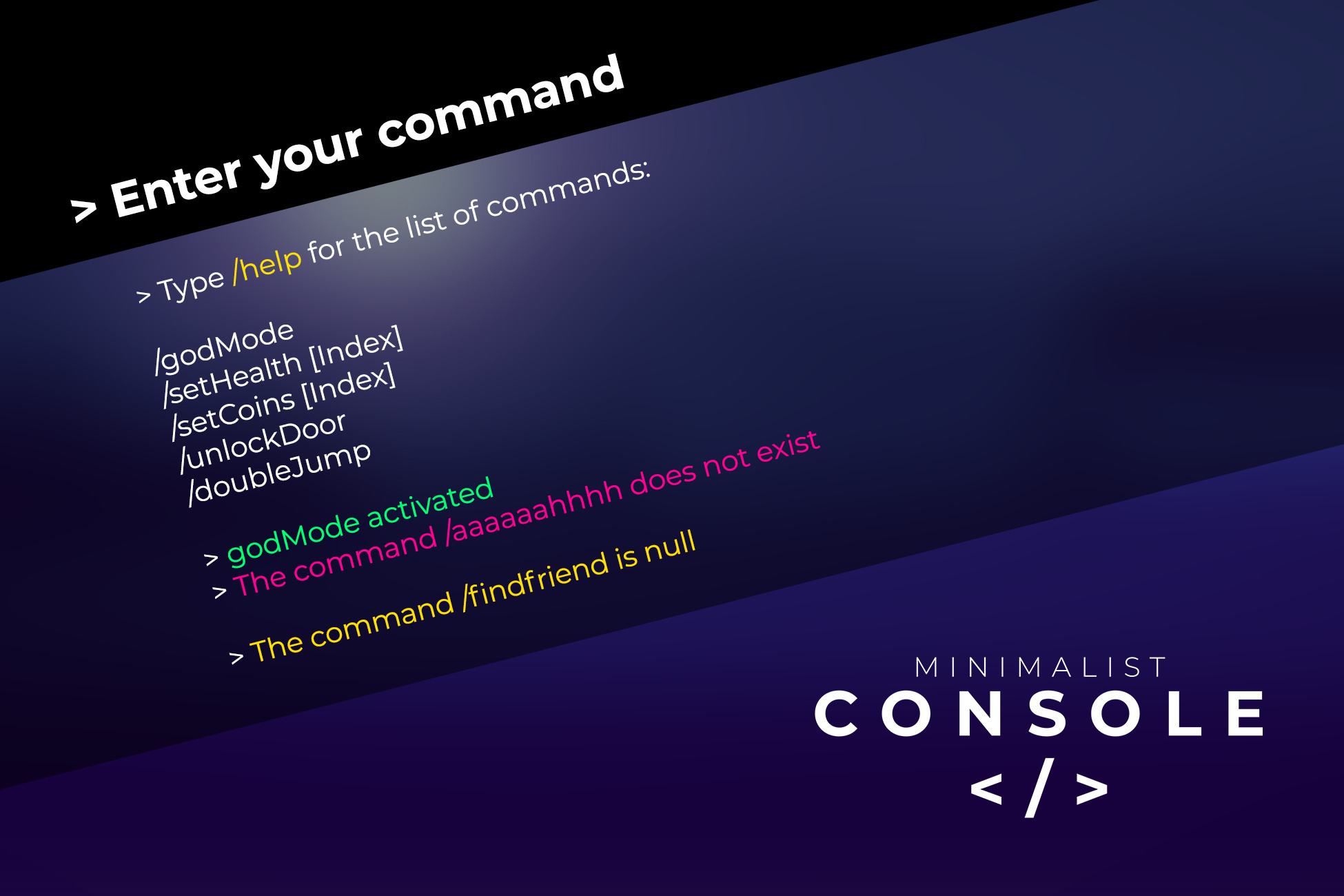Minimalist Developer Console