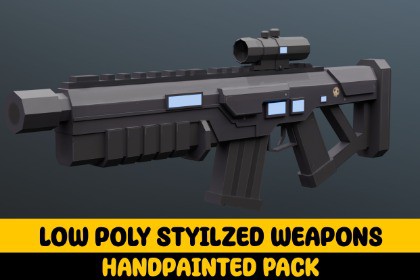 Low Poly Stylized Weapons-Hand Painted