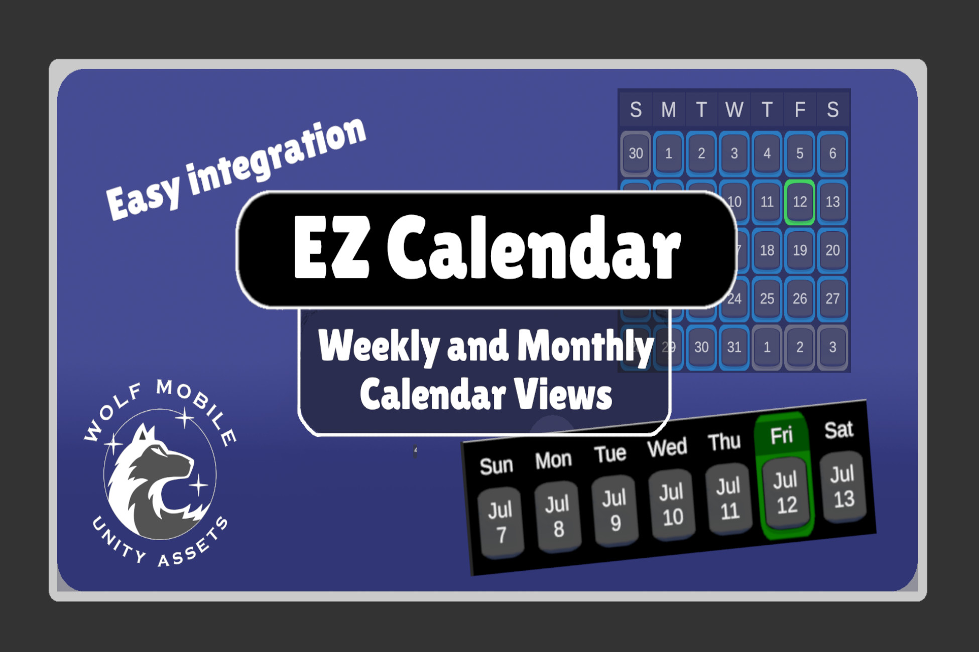 EZ Calendar and Weekly View | GUI Tools | Unity Asset Store