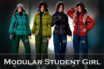 Urban Student Girl – Casual Winter Character