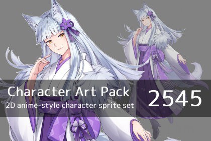 Anime Character Art Pack: 2545 - Image: Woman, beastkin, yokai, fox