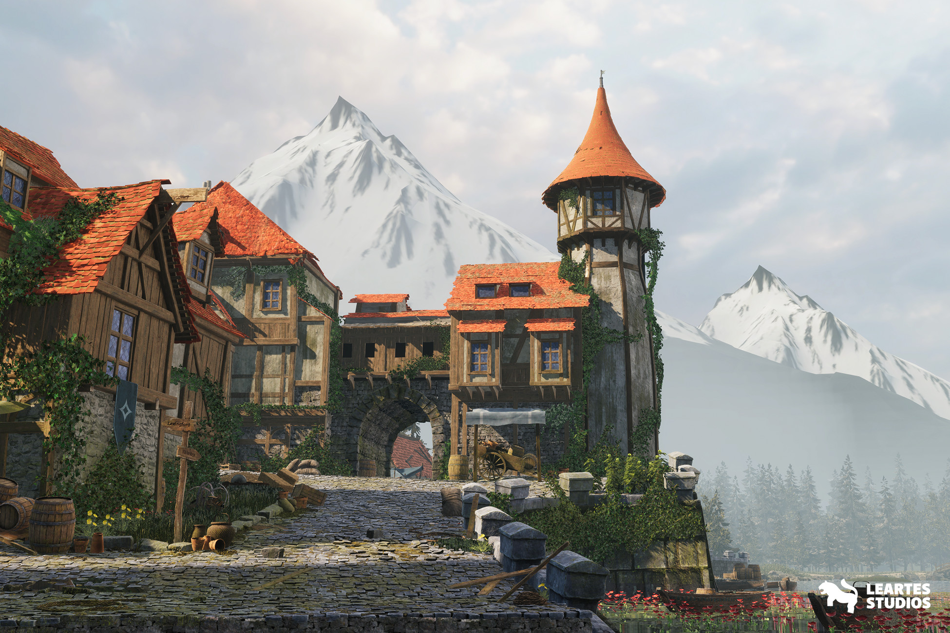 Medieval Lakeside Town