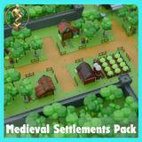 RTS Medieval Settlements Pack/ Low Poly / Stylized Fantasy