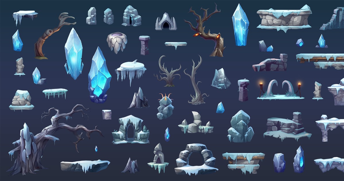 2d Frozen Snow Winter Platformer Game Ready Environments vol.1 | 2D ...