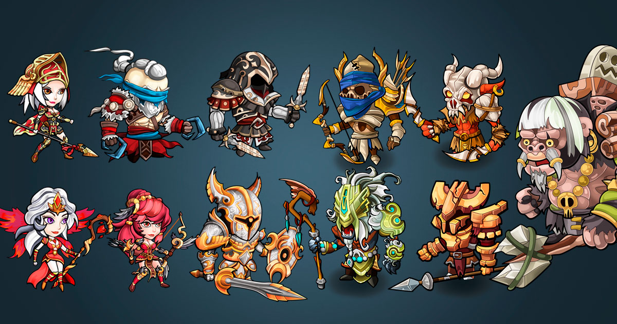 Animated 2D Mega:Mix1+Mix2(heroes,monsters,bosses) | 2D Characters ...