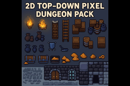 2D Top-Down Pixel Dungeon Pack
