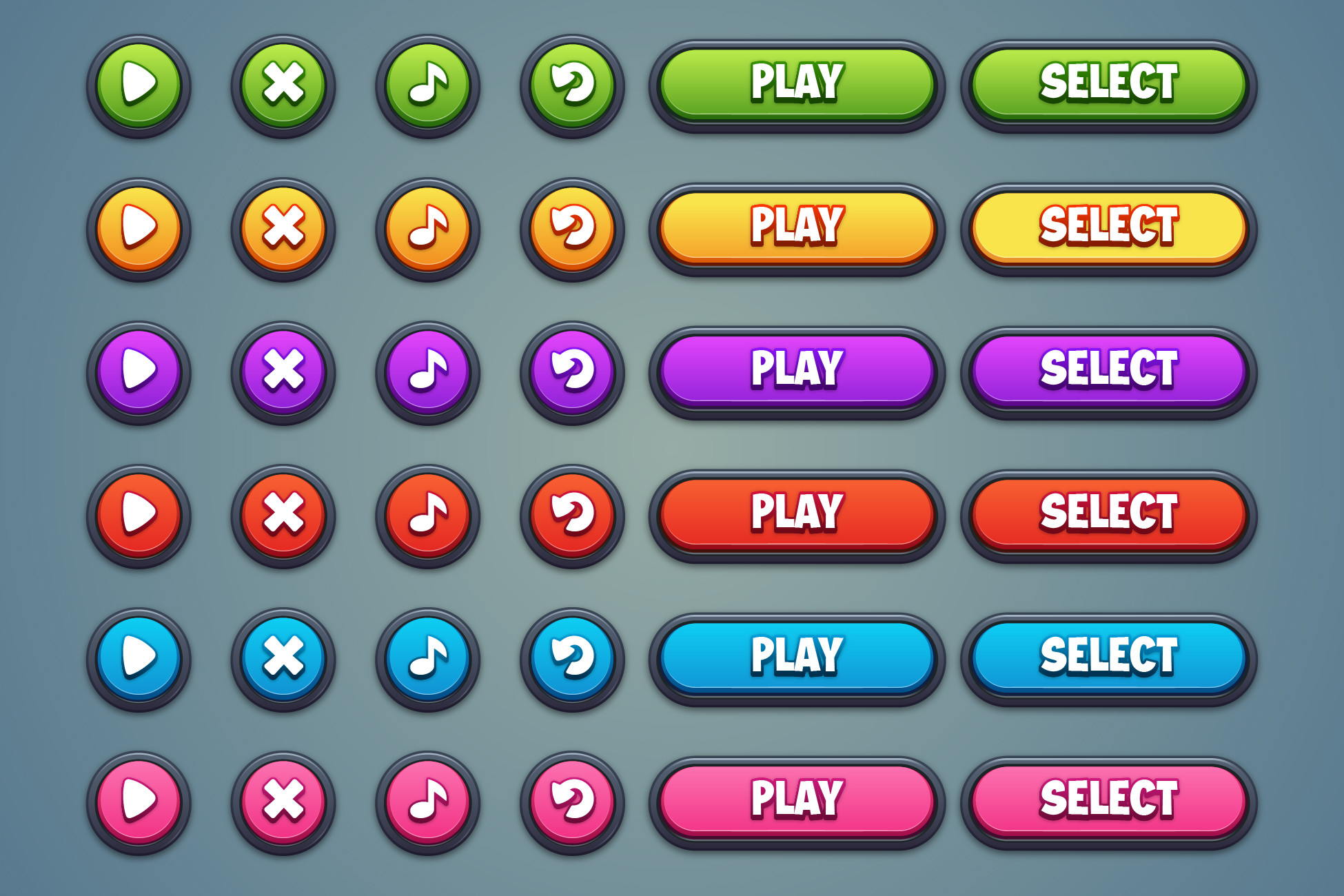 Cartoon Casual Buttons Kit: A Must-Have Game UI Set for Building 2D ...