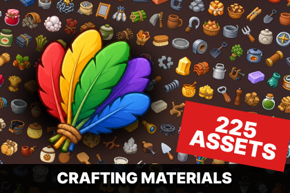 Crafting Materials Workshop Tools Food Minerals Resources Icons Pack
