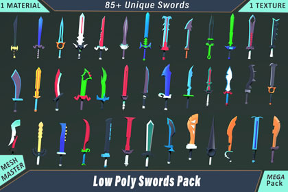 85+ Low Poly Swords Pack – Unique Stylized Swords