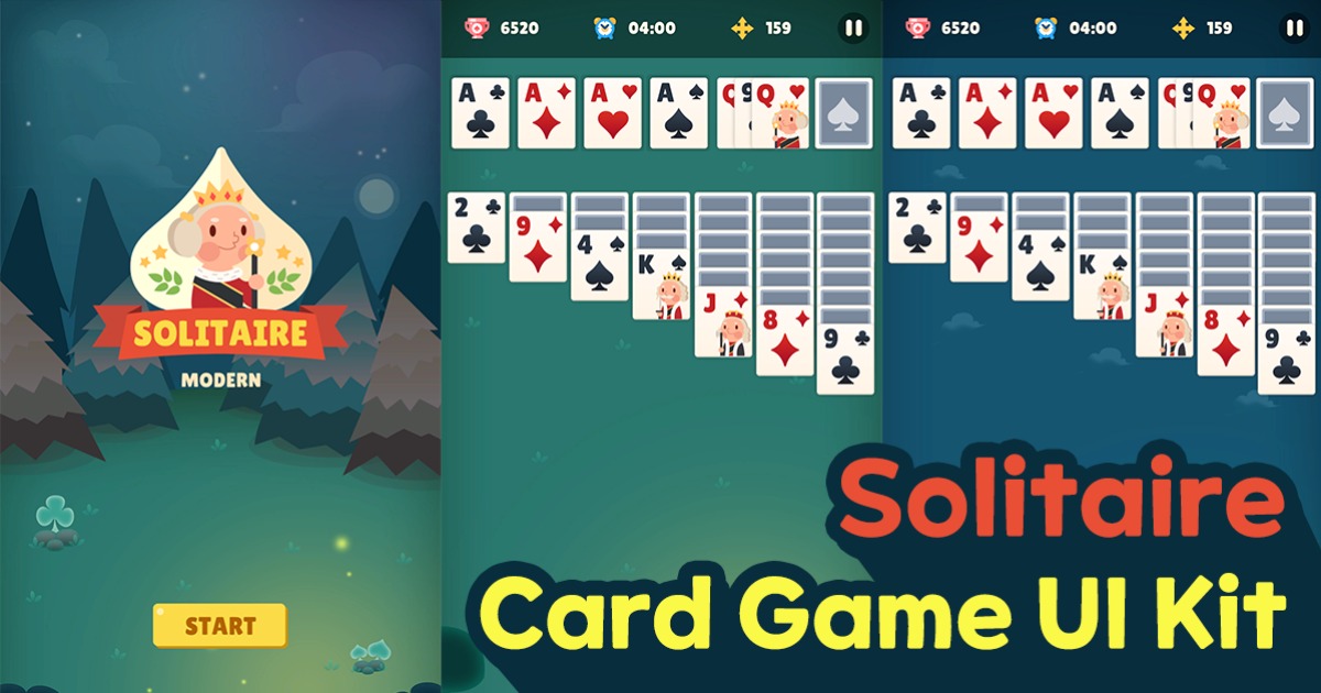 Solitaire Card Game Ui Kit- Modern | 2D GUI | Unity Asset Store