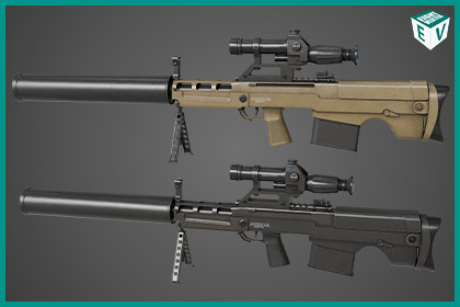 Sniper 05 Black and Sandal Single Mat URP HDRP Textures