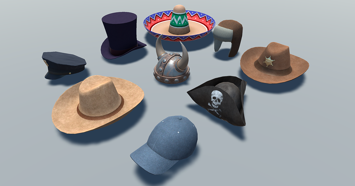 Hats PBR | 3D Clothing | Unity Asset Store