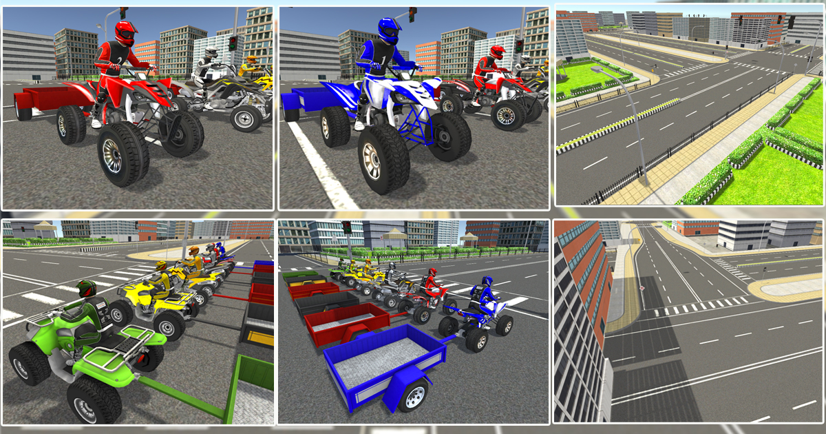 Unity Riderz Low Poly City Modular & Quad Bike With Riders & Trailers | 3D 角色 ...