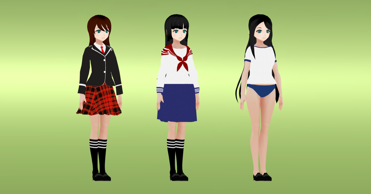 Unity School Uniform School Uniforms - Anime Girl Characters | 角色 | Unity Asset Store