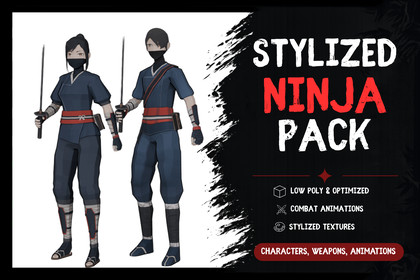 Stylized Ninjas Pack - Animated Characters (Male & Female)