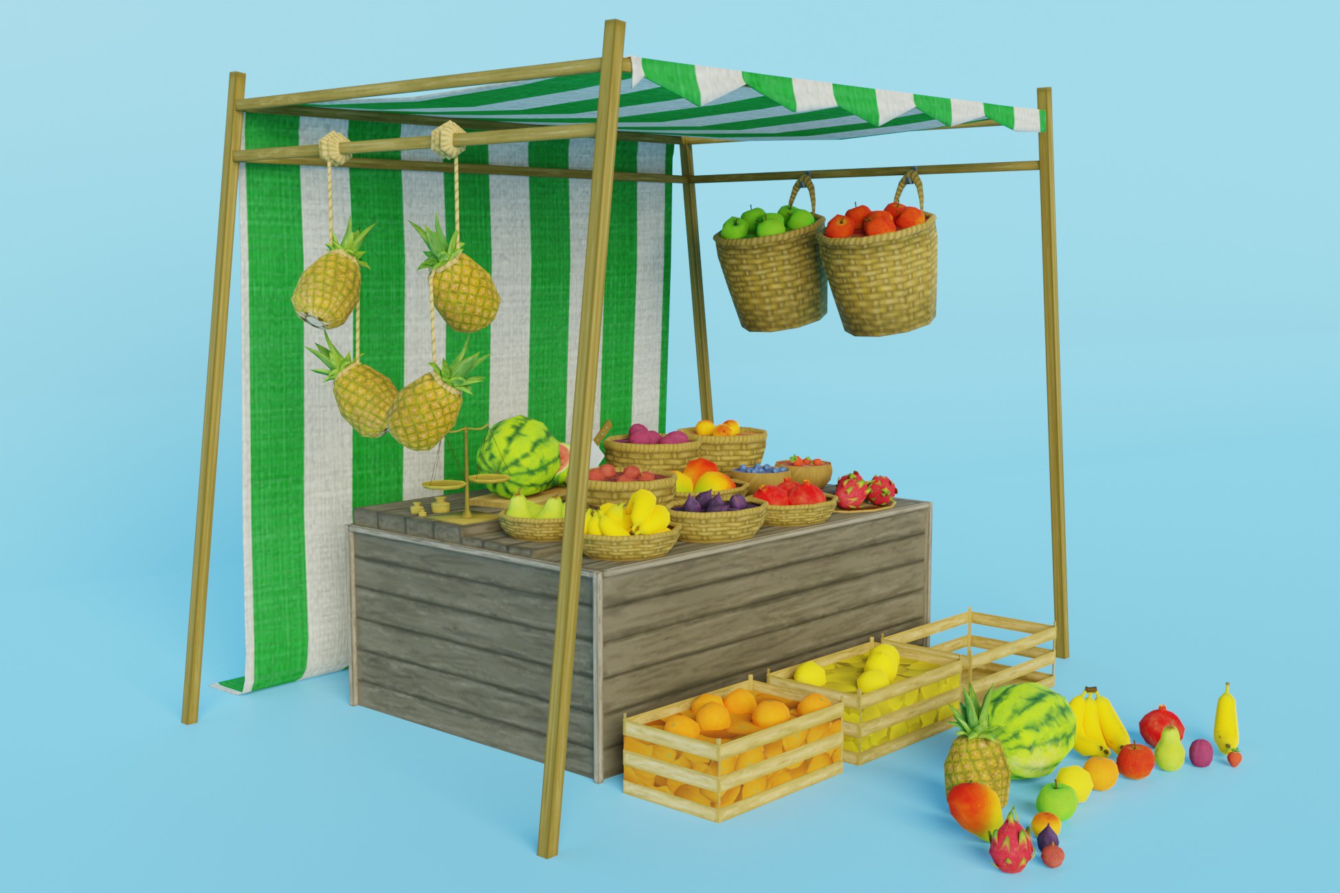 Fruit Market Stall | 3D Food | Unity Asset Store