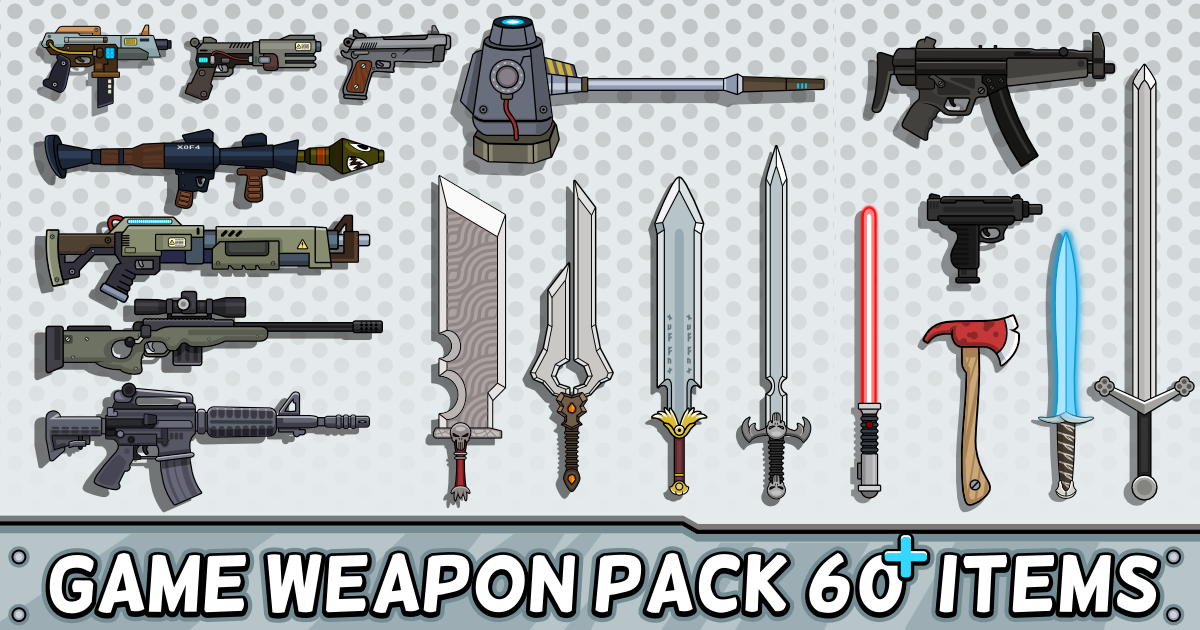2D Swords & Guns Weapon Pack | 2D Characters | Unity Asset Store