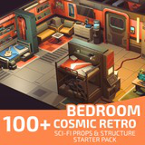 Low Poly Sci-Fi Bedroom / Cosmic Retro