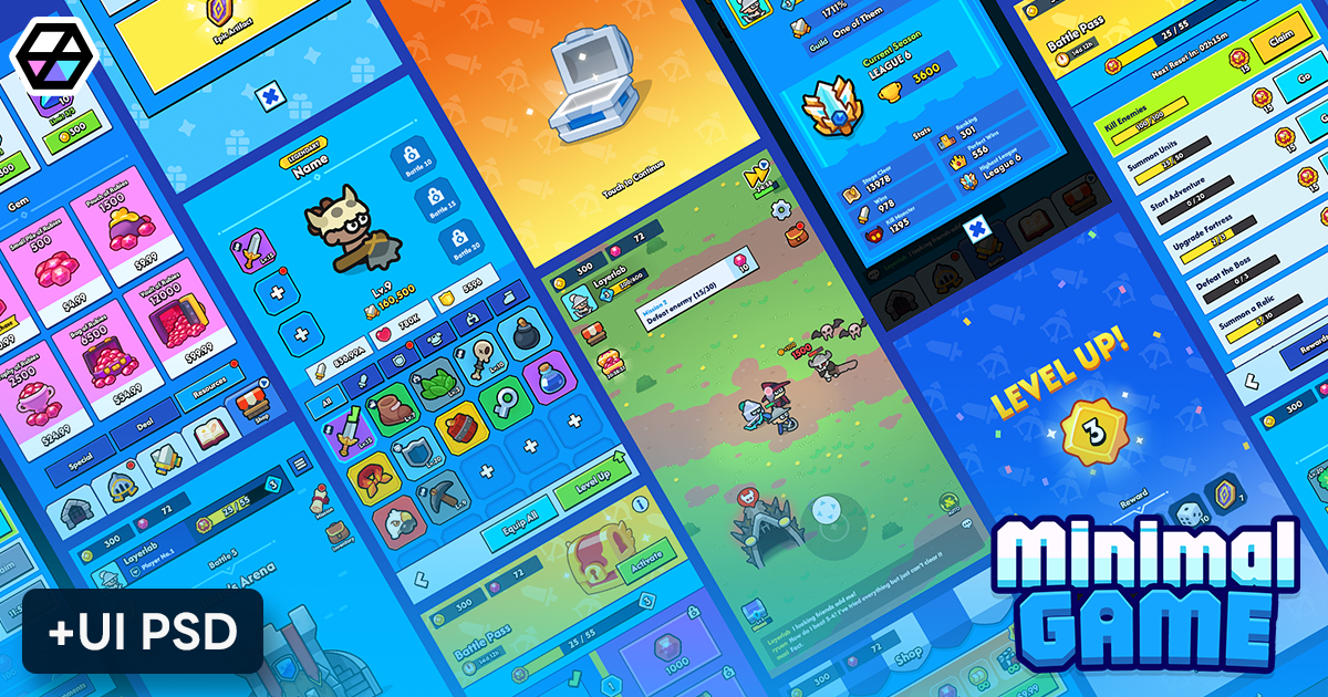 GUI Pro - Minimal Game Blue(+PSD) | 2D GUI | Unity Asset Store