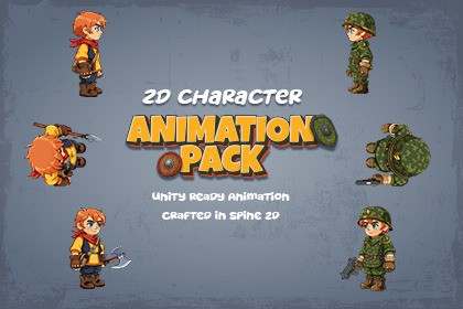 2D Spine Character Animation Pack (Multi-View)