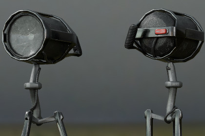 Portable Spotlight Tripod Low-Poly Game-Ready PBR