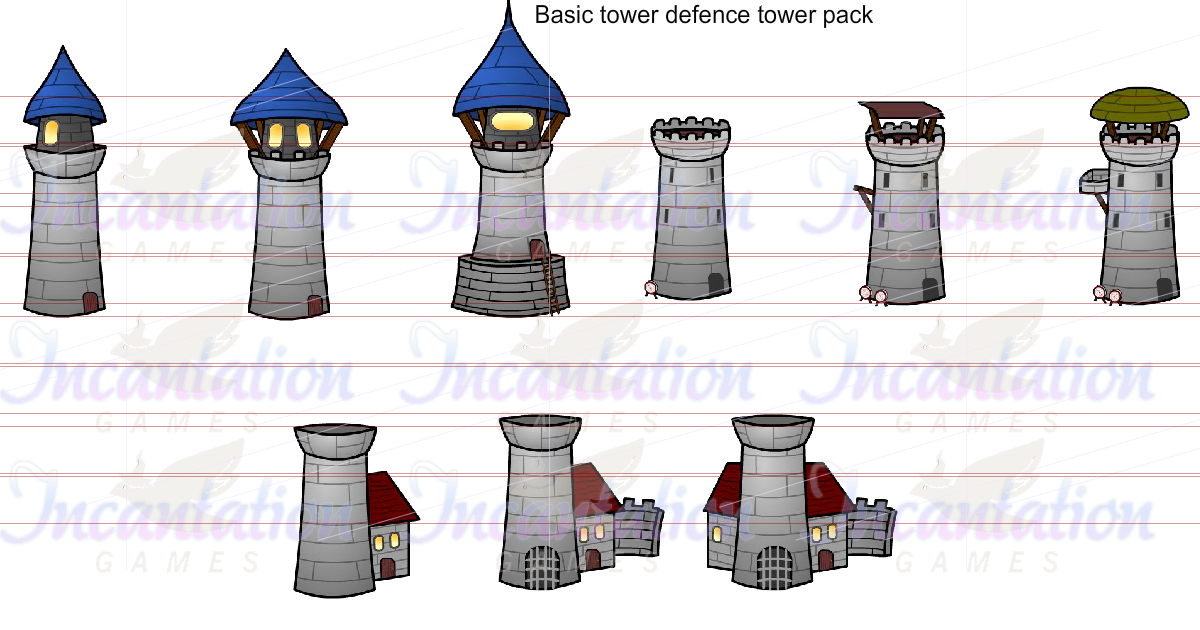 Tower Defense Basic Towers 2D Environments Unity Asset Store