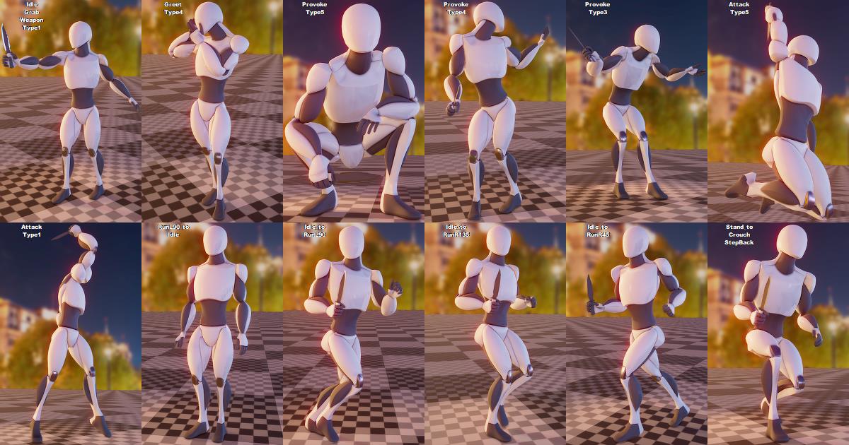 AA_Female_Movement_1H_Weapon | 3D Animations | Unity Asset Store