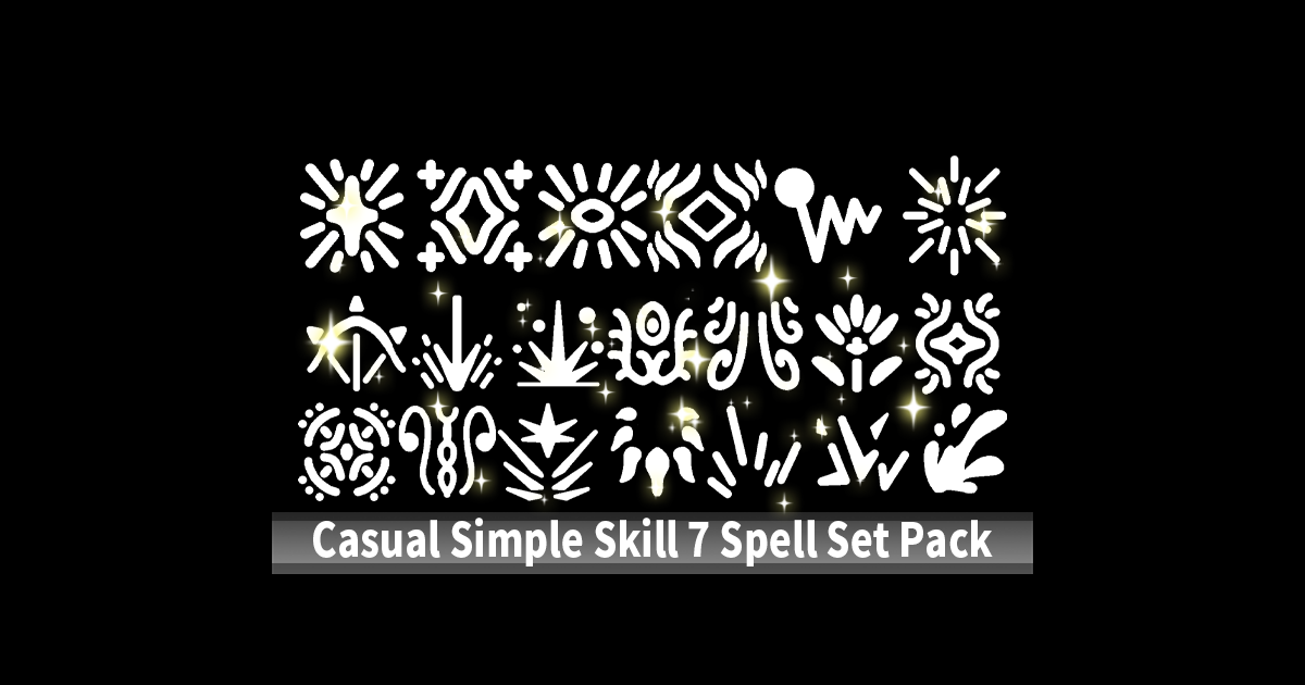 Casual Simple Skill 7 Spell Set Pack | 2D Icons | Unity Asset Store