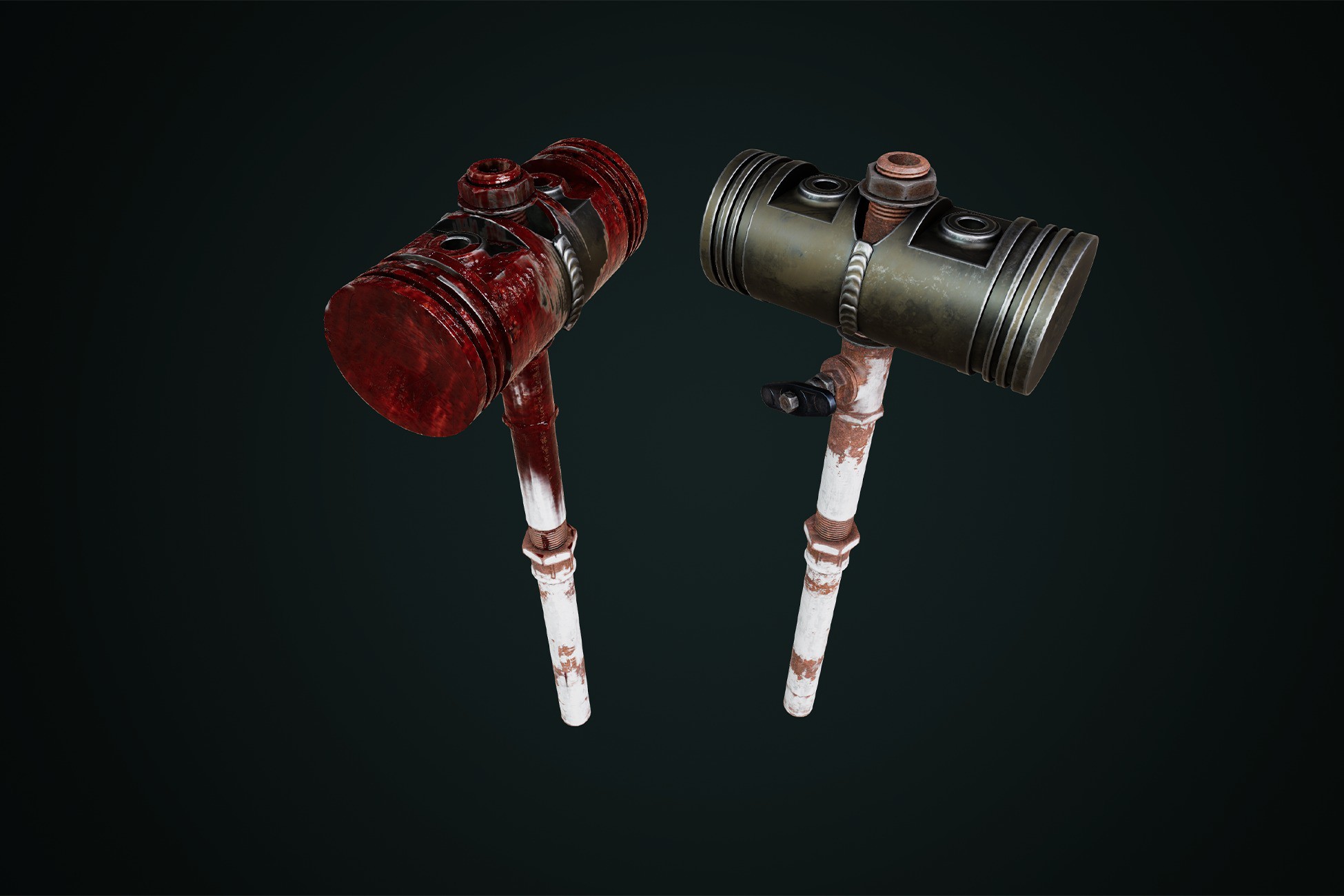Post Apocalyptic Piston Hammer 3D Weapons Unity Asset Store