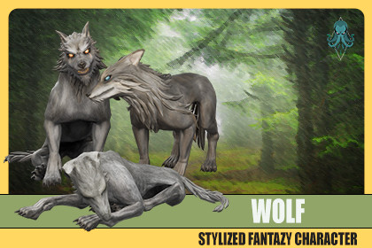 Stylized Wolf Animal