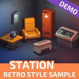 FREE Demo: Low Poly Sci-Fi Station Retro Style Sample