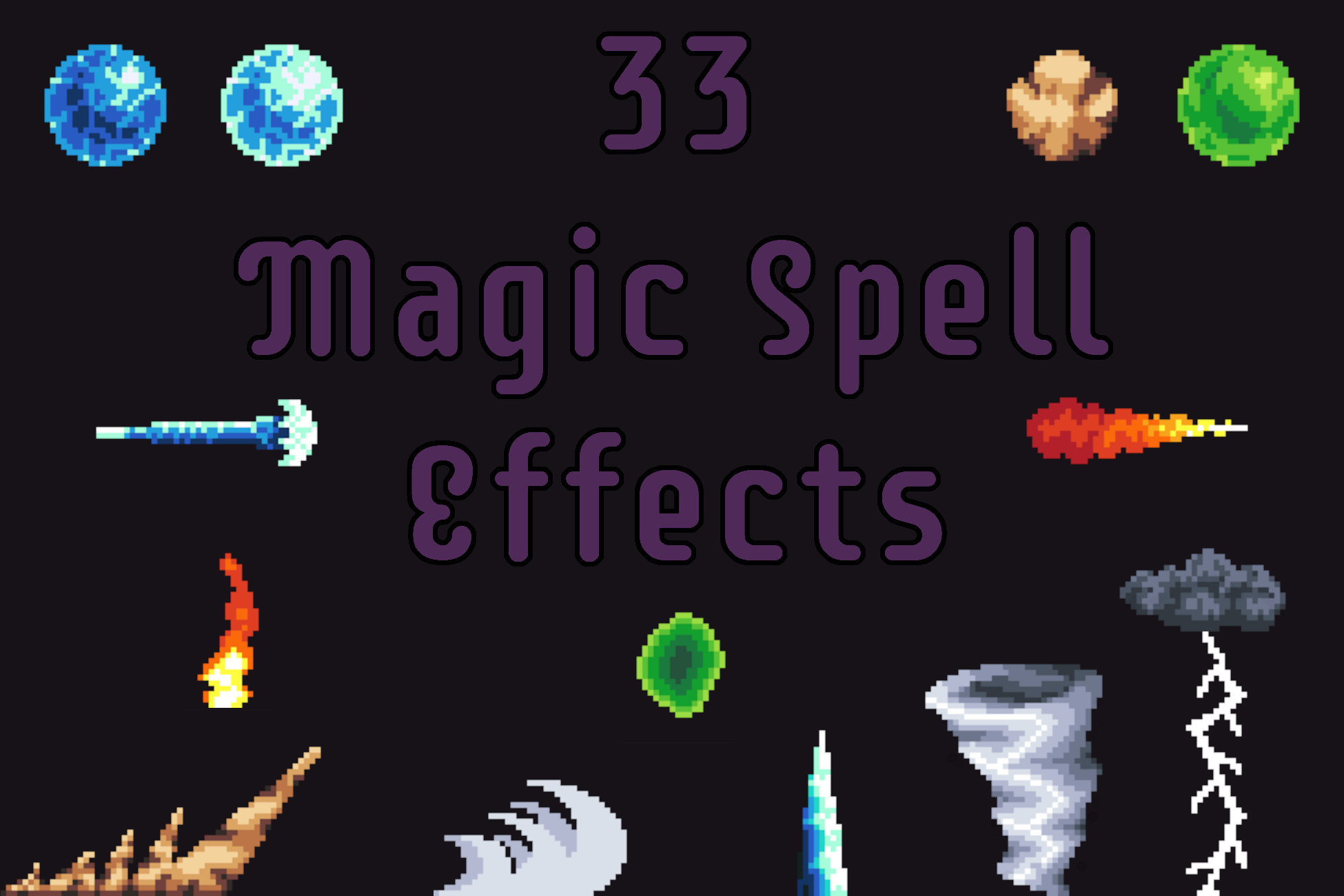 Magic Spells Effects - Pixel Art | 2D Textures & Materials | Unity ...