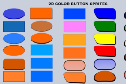 2D COLOR BUTTON SPRITES