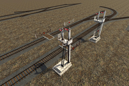 Modular Train Tracks and Signal Crossing