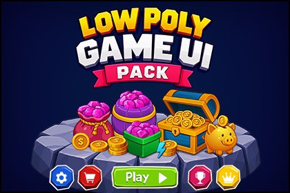 Low Poly Mobile Game UI Pack