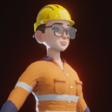 Stylized Female Worker 3D Model – Animated & Customizable (Game-Ready, Built-In)