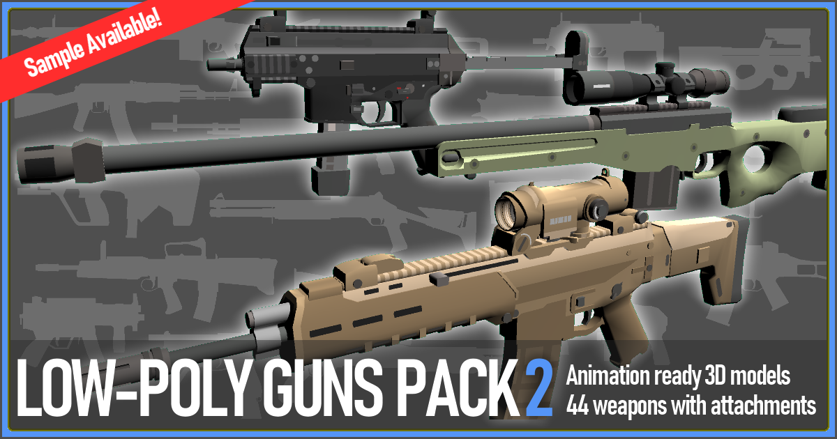 Poly Gun LOW-POLY GUNS PACK vol.2 | 3D 총기 | Unity Asset Store