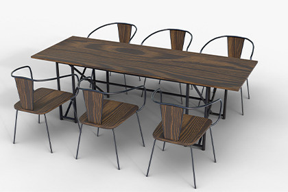Industrial Wooden Dining Set