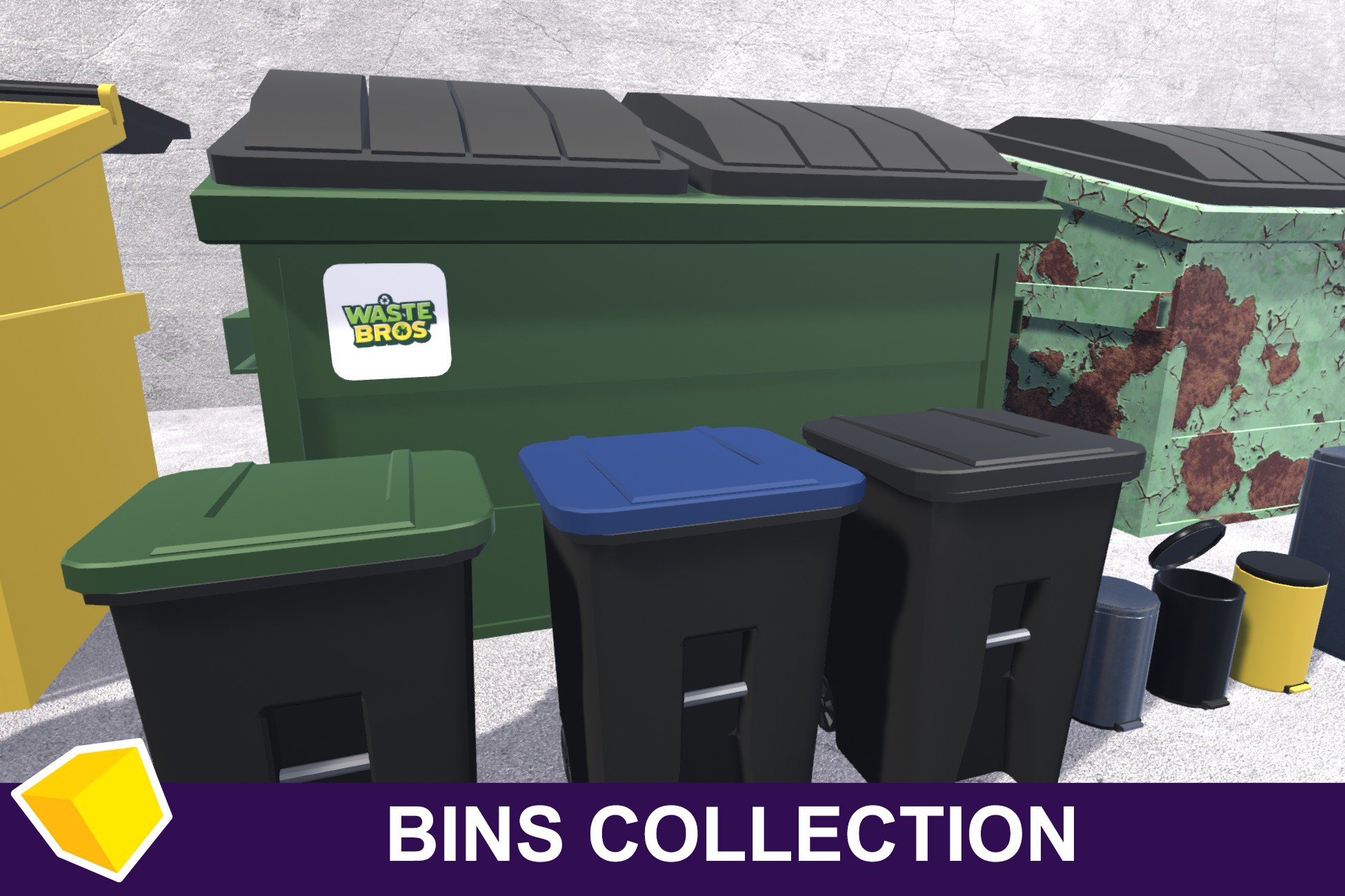 Garbage Collection Unity Trash Bins & Dumpsters – Urban Garbage Props Pack | 3D Props | Unity ...