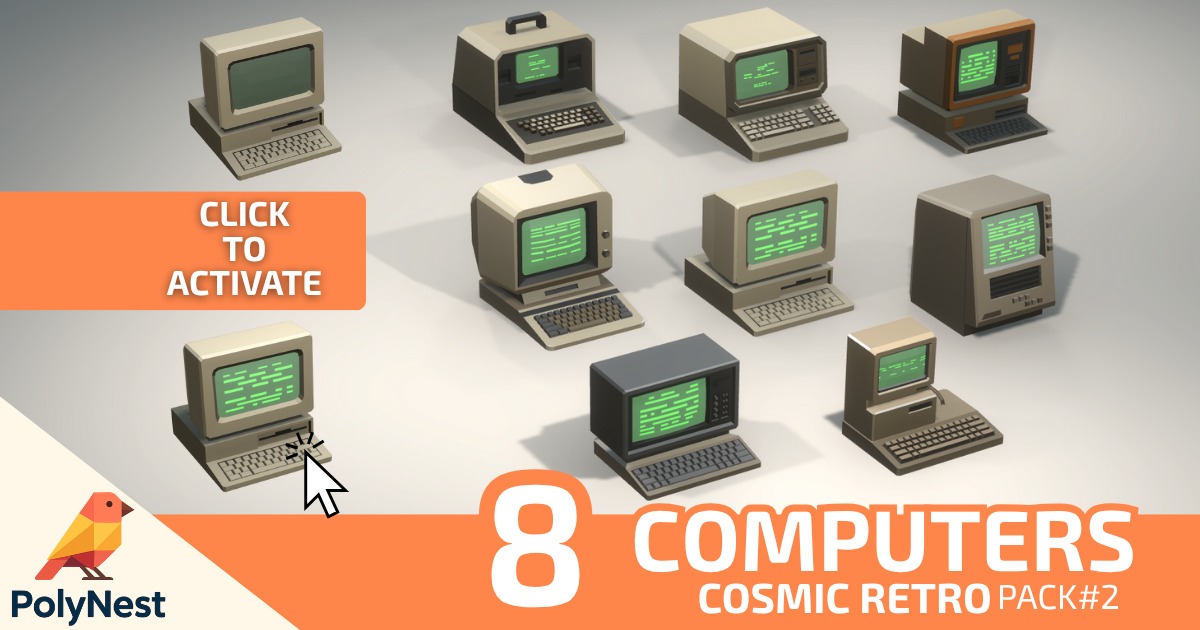 Retro Luggable Computers Pack | 3D Electronics | Unity Asset Store