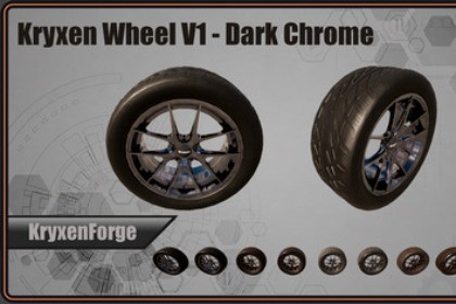 Kryxen Wheel V1 - Dark_Chrome - Game Ready
