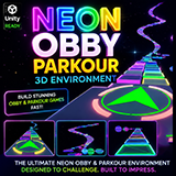 Neon Obby Parkour Tower-3D Modular Platformer Environment Pack-Mobile Optimized