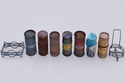 Barrels Drums Racks Volume one: photogrammetry custom LODs