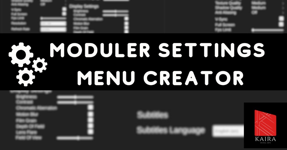 Modular Settings Menu Creator | GUI Tools | Unity Asset Store