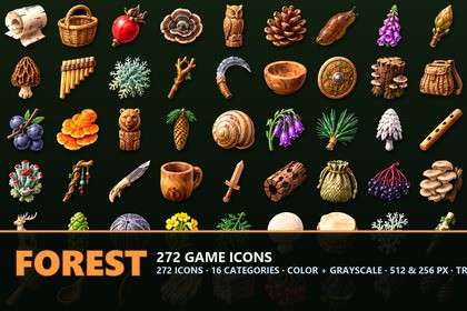 Forest & Druid Loot Icons - 272 RPG Items