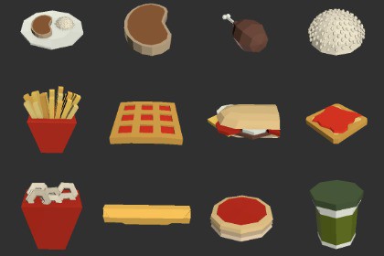 Low Poly Food & Packaging – Complete stylized Collection