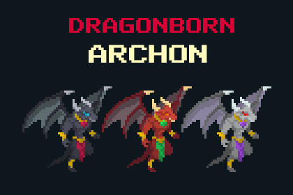 Dragonborn Archon - Top Down Pixel Art Character Assets