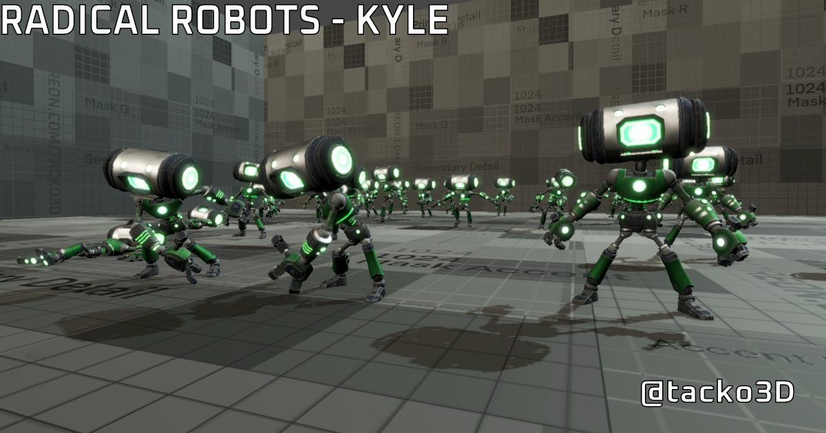 Customizable Robot Character - Kyle the Radical Robot | 3D Robots ...