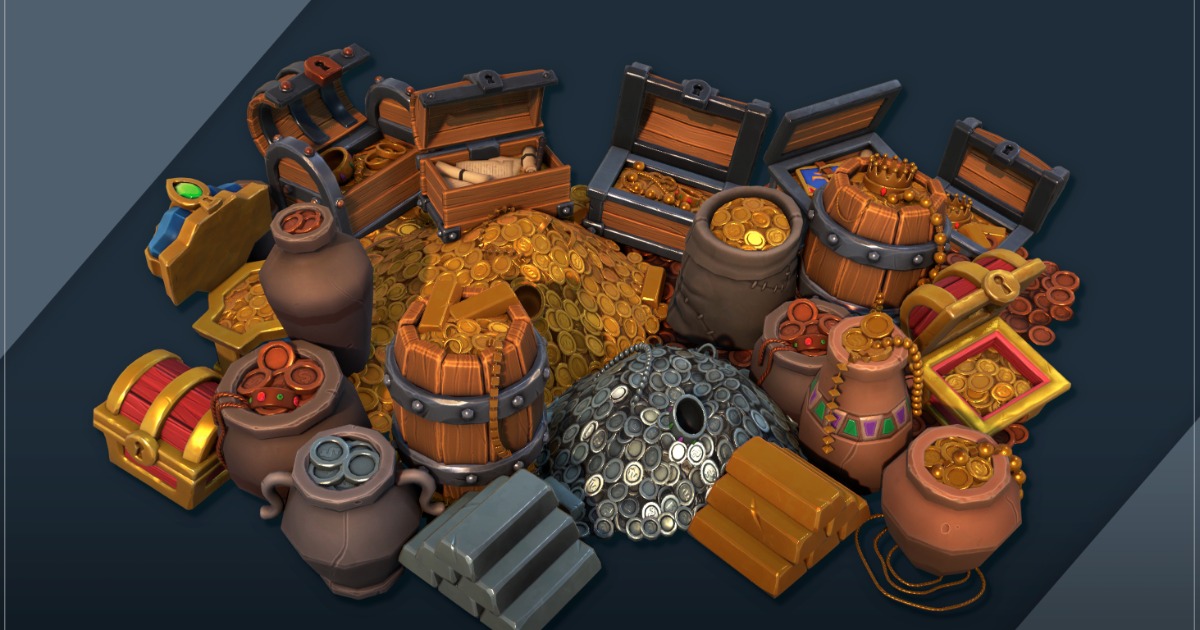 Stylized Treasures Megapack - Chests, Crystals, Gold, Silver, Copper ...